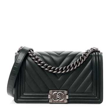 CHANEL Lambskin Chevron Quilted Medium Boy Flap B… - image 1