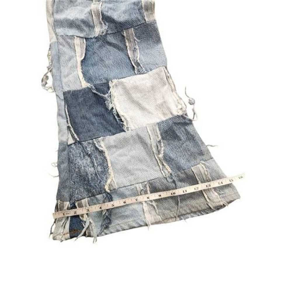 Vtg 80's Patchwork Lee Jeans FLARE unisex 34x30.5… - image 6