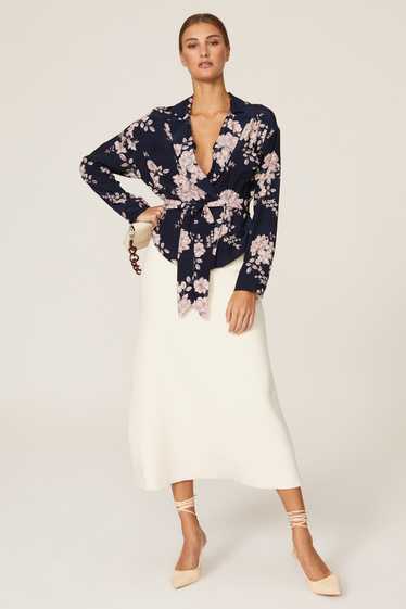 Marissa Webb Collective Navy Floral Wrap Top