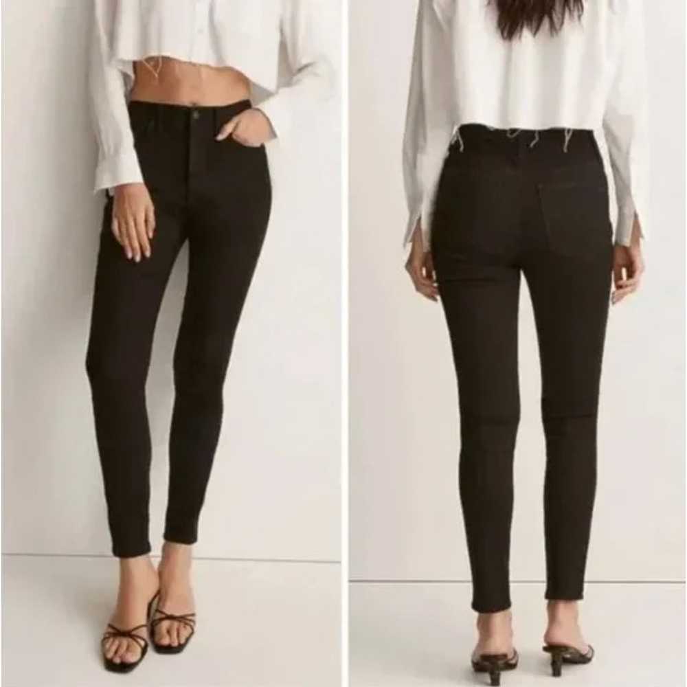 Madewell 10" High-Rise Skinny Jeans in black fros… - image 2