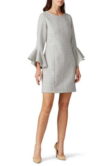 Sail to Sable Grey Plaid Ruffle Sleeve Dress