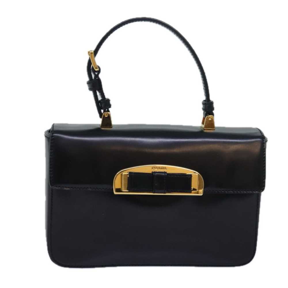 Prada PRADA Ribbon Hand Bag Patent leather Black … - image 2