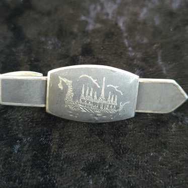 Alex CL Siam Sterling Silver vintage ship tie clip