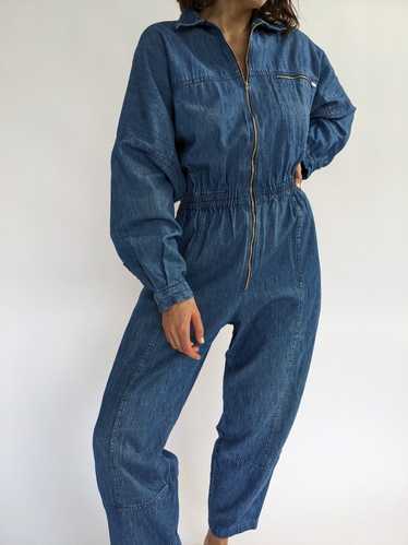 Vintage Calvin Klein Sport Denim Zip Coveralls