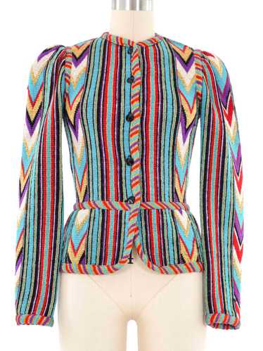 Yves Saint Laurent Metallic Ikat Knit Jacket