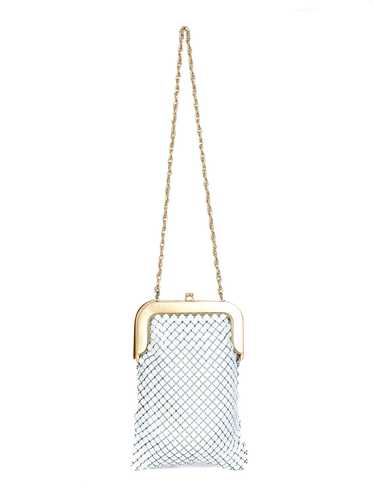 Whiting and Davis White Enamel Chainmail Bag