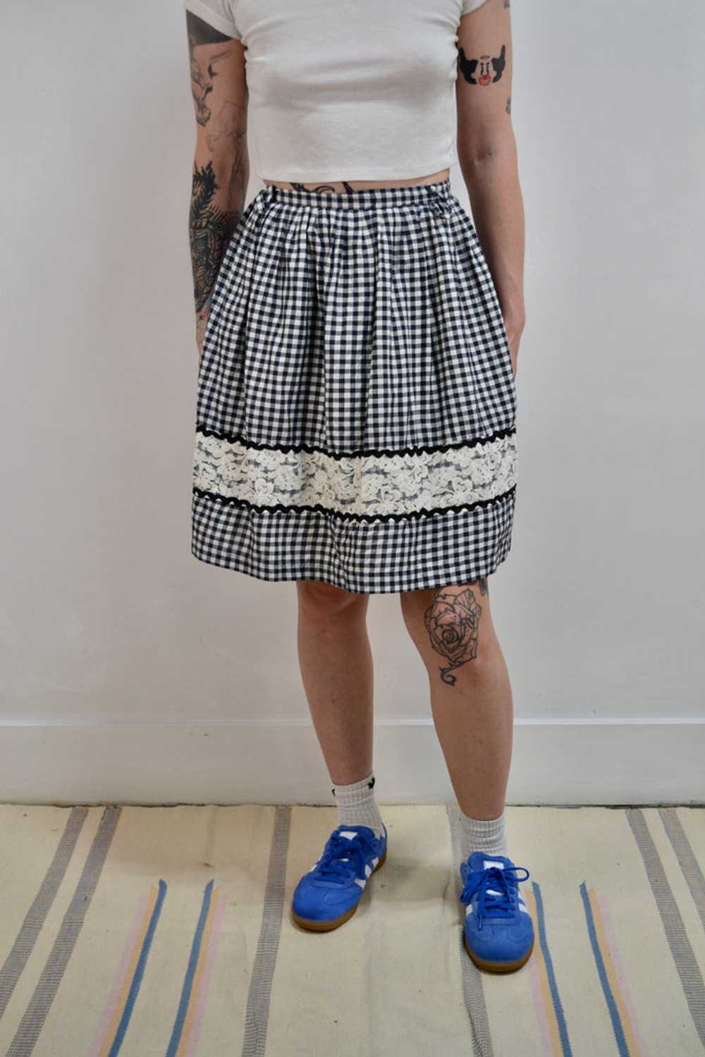 B&W Gingham Skirt - image 1