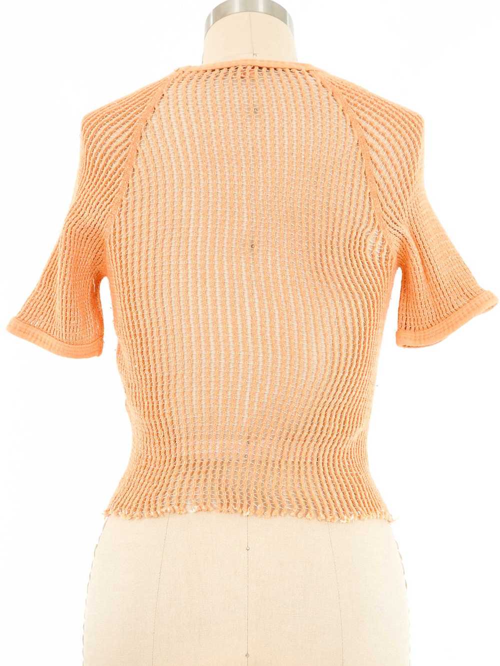 1970s Orange Cropped Czech Mesh Military Tee - image 4