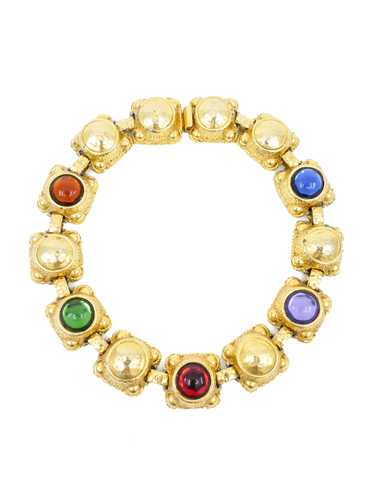 1980s Goldtone Gemstone Collar Necklace