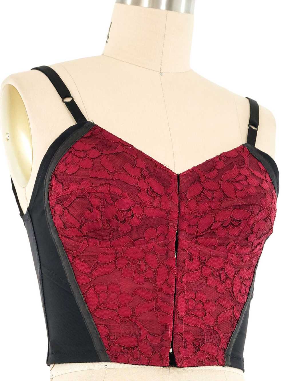 1990s Dolce & Gabbana Red Lace Bustier - image 2