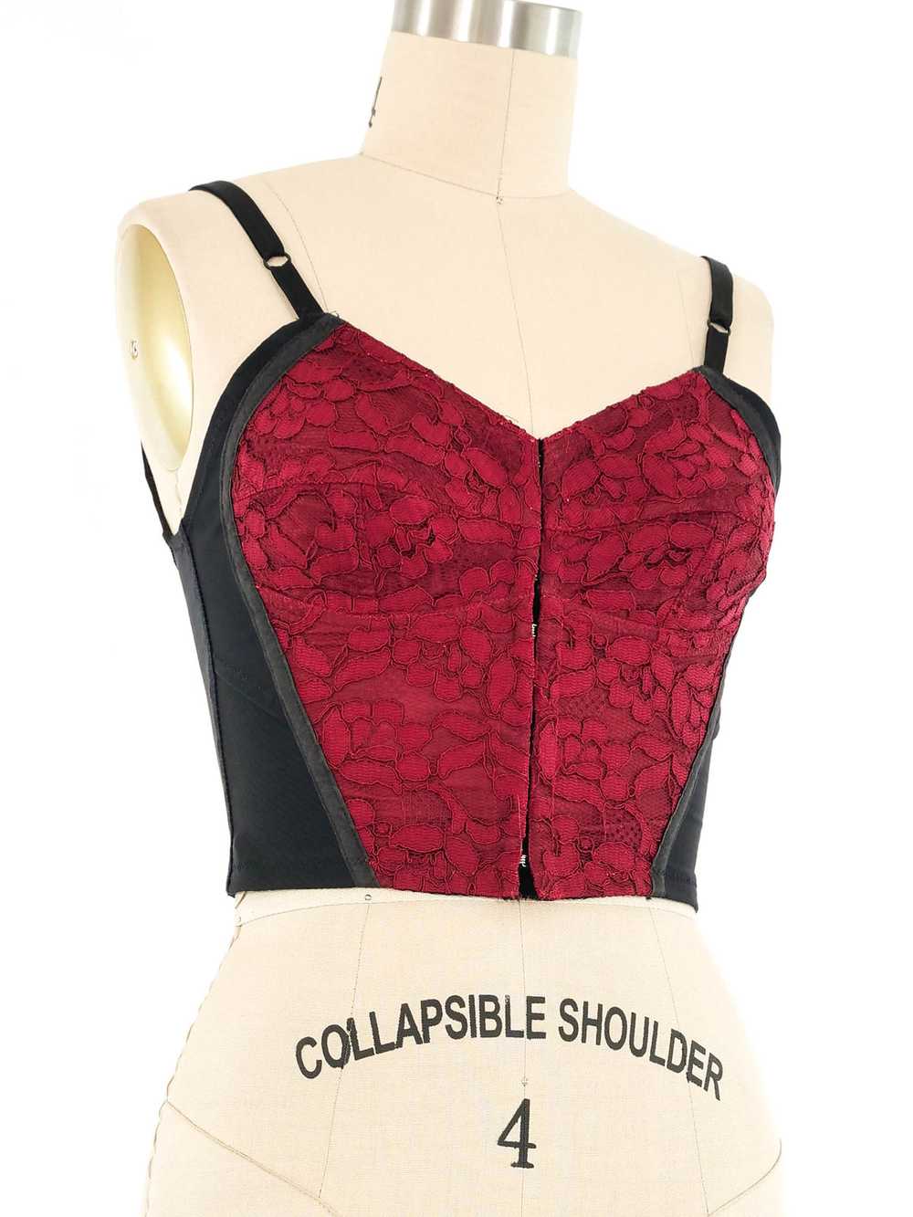 1990s Dolce & Gabbana Red Lace Bustier - image 3