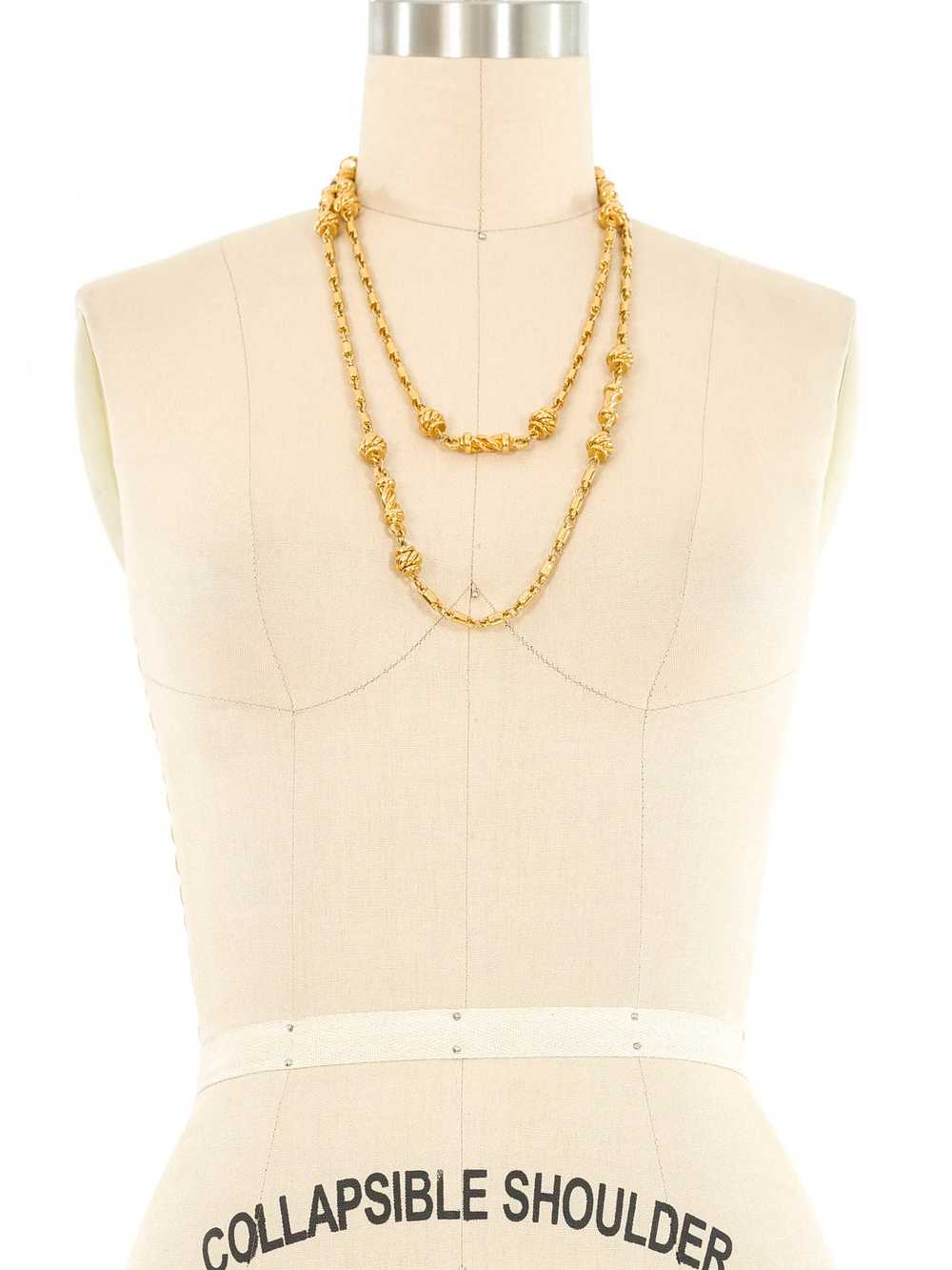 St. John Wrap Around Beaded Goldtone Necklace - image 1