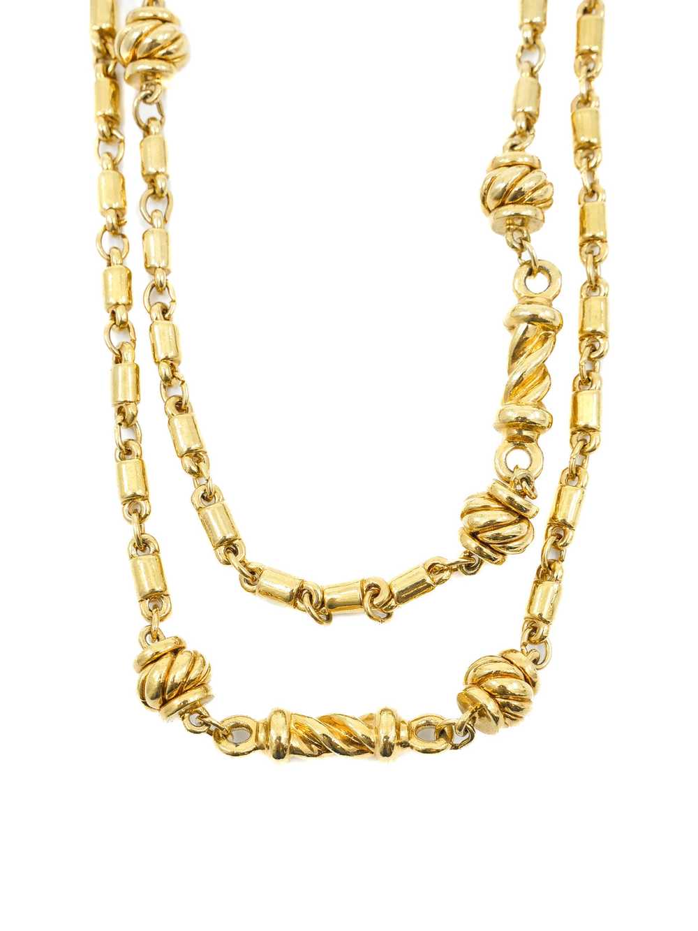 St. John Wrap Around Beaded Goldtone Necklace - image 4