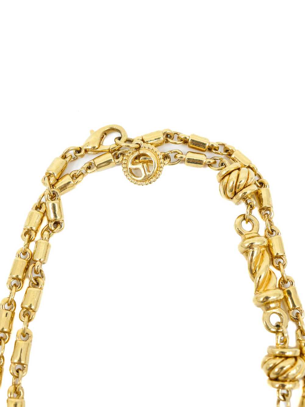 St. John Wrap Around Beaded Goldtone Necklace - image 5