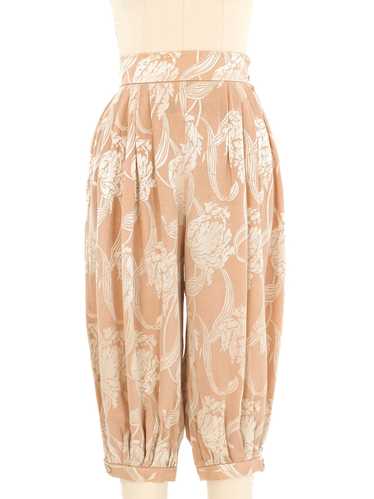 Rose Jacquard Cropped Trousers