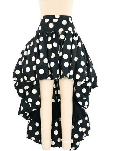 Polka Dot Puffy High Low Skirt