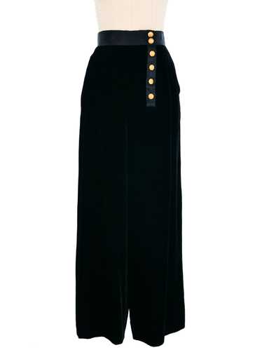 Chanel High Waist Velvet Wide Leg Trousers