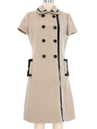 Pierre Cardin Patent Trimmed Dress