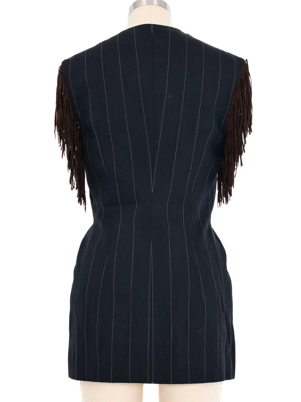 Ozbek Fringed Pinstripe Vest - image 6