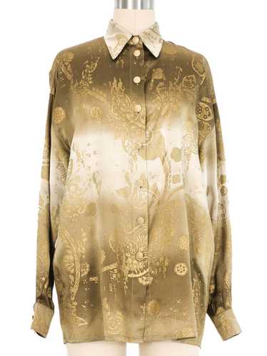 Escada Ombre Lace Print Blouse