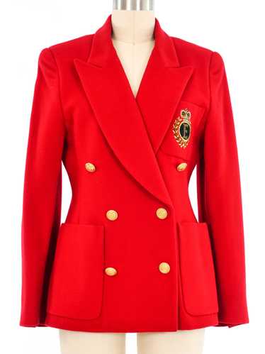 Escada Red Embroidered Wool Blazer