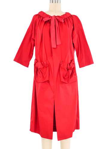 Marni Red Poplin Ruffle Jacket