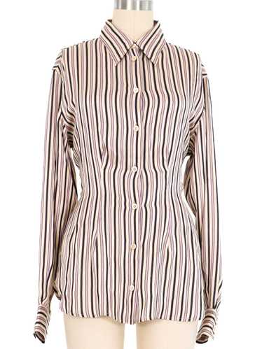 Hermes Purple Striped Button Down