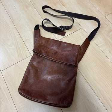 Agnes B. Voyage Leather Shoulder Bag Brown - image 1