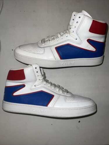 CELINE | CT-02 MID SNEAKERS WHITE/RED/BLUE スニーカー CELINE CT-02 MID SNEAKERS W/ SCRATCH OPTIC WHITE/RED/BLUE
