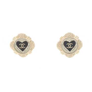 Chanel Chanel Coco Mark Earrings Gp Rhinestone Gol