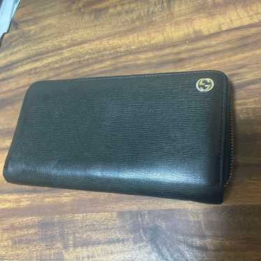 GUCCI Long wallet Round zipper Interlocking Black