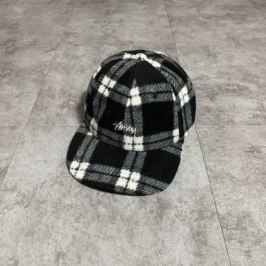 stussy Embroidered Stock Logo Tartan Check Fleece… - image 1