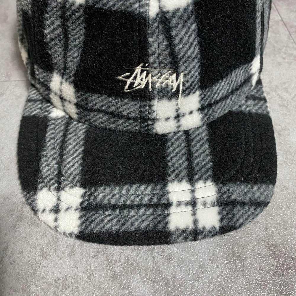 stussy Embroidered Stock Logo Tartan Check Fleece… - image 2