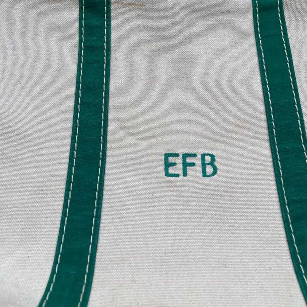 LANDS' END Vintage Tote Natural Green, Size L - image 3