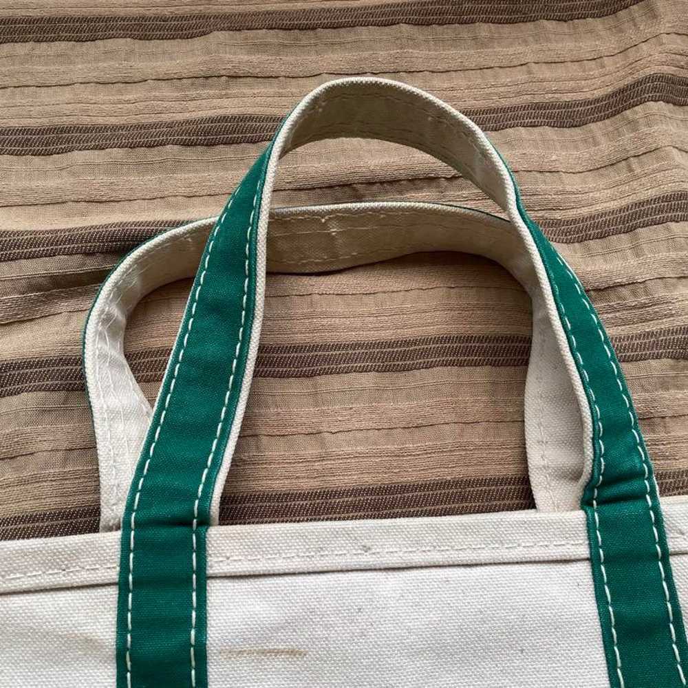 LANDS' END Vintage Tote Natural Green, Size L - image 4