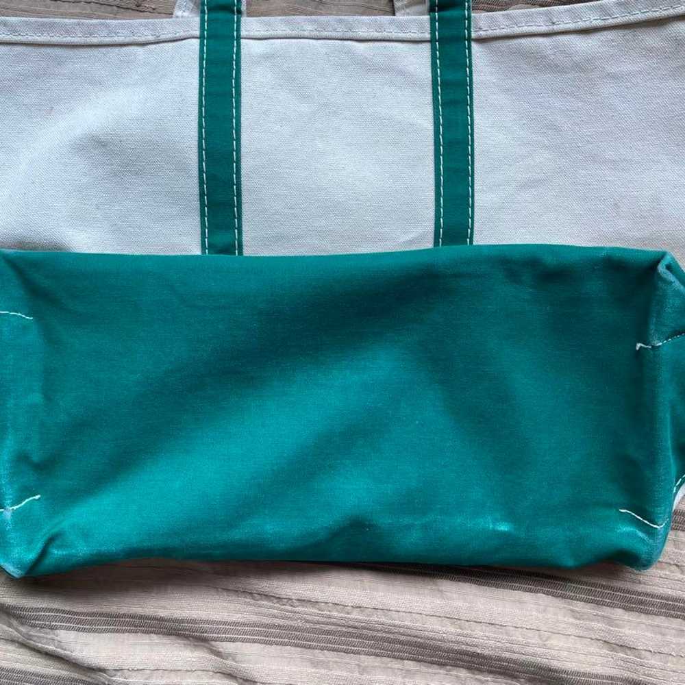 LANDS' END Vintage Tote Natural Green, Size L - image 8