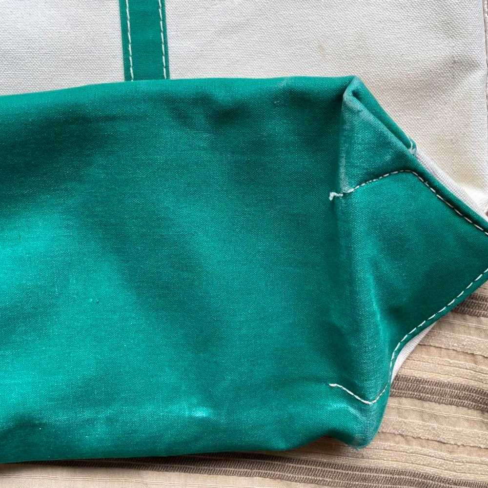 LANDS' END Vintage Tote Natural Green, Size L - image 9