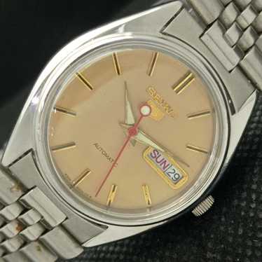 Vintage 1981 Seiko Automatic Mens Silver Watch W/… - image 1