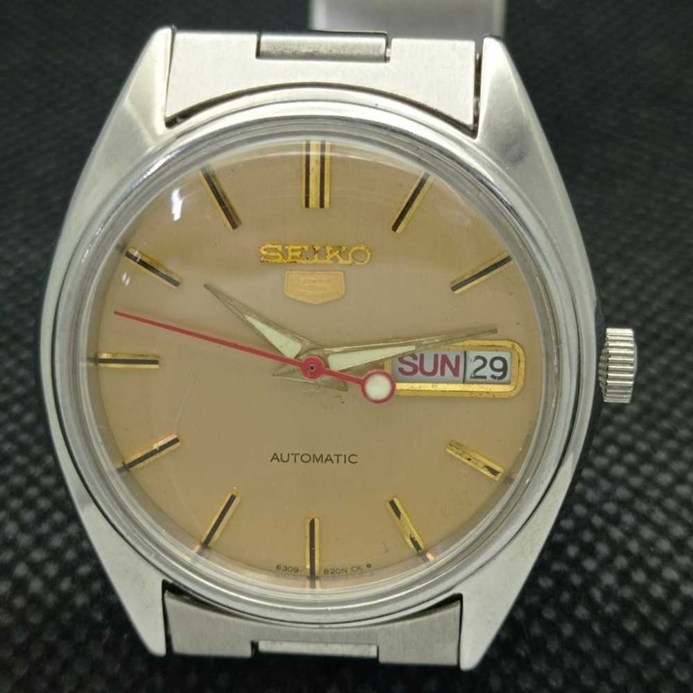 Vintage 1981 Seiko Automatic Mens Silver Watch W/… - image 3