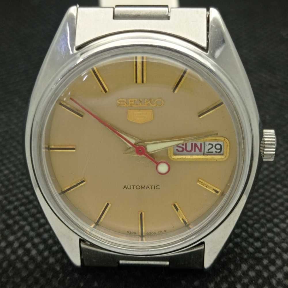 Vintage 1981 Seiko Automatic Mens Silver Watch W/… - image 4