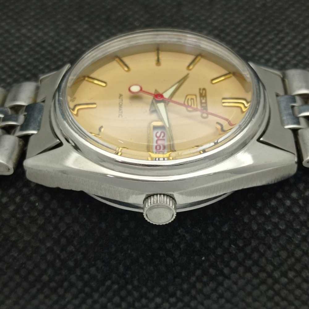 Vintage 1981 Seiko Automatic Mens Silver Watch W/… - image 5