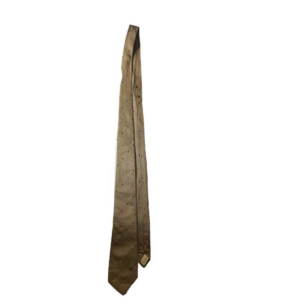 Gucci Vintage Tan and Blue Silk Tie - image 3