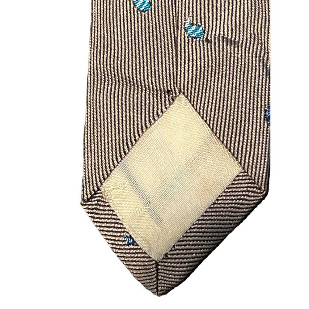 Gucci Vintage Tan and Blue Silk Tie - image 7