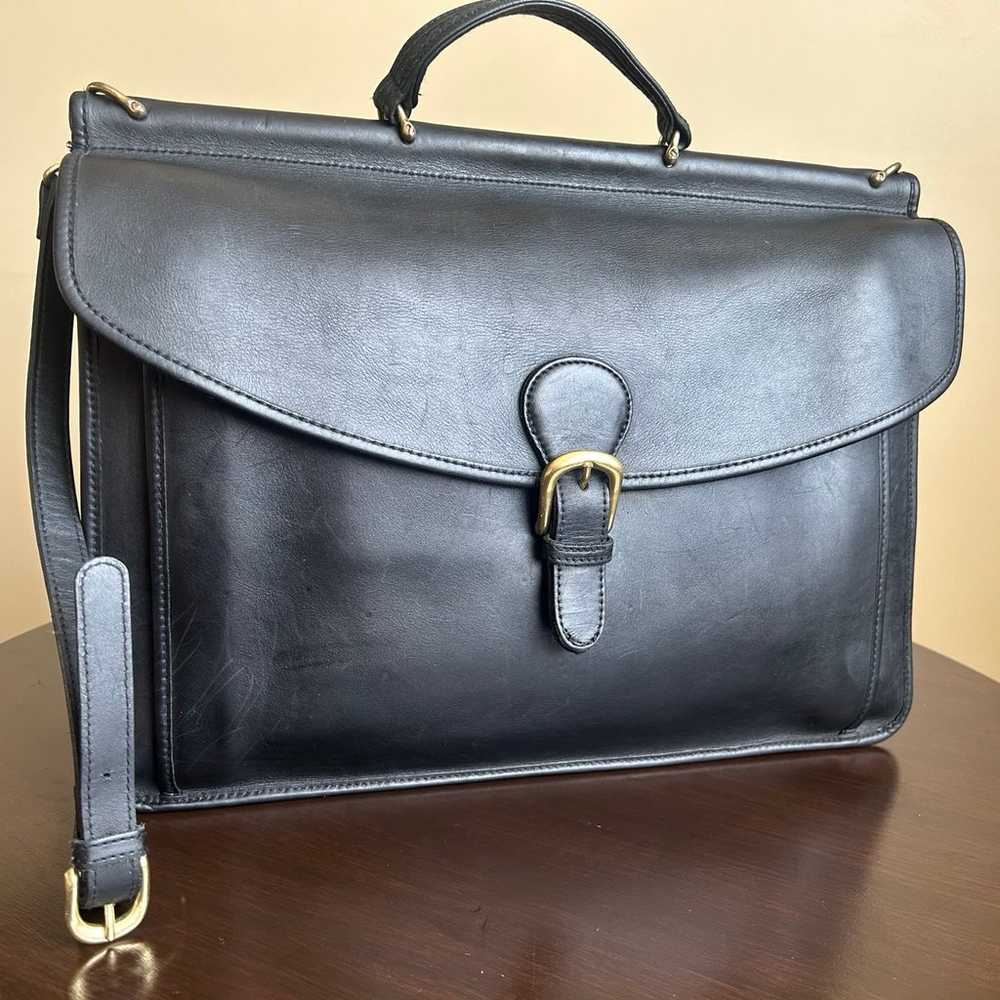 Vintage HUNT CLUB Crossbody/Laptop Bag Genuine Le… - image 1