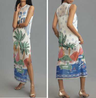 Farm Rio Farm Rio Sleeveless Graphic Mesh Dress, … - image 1