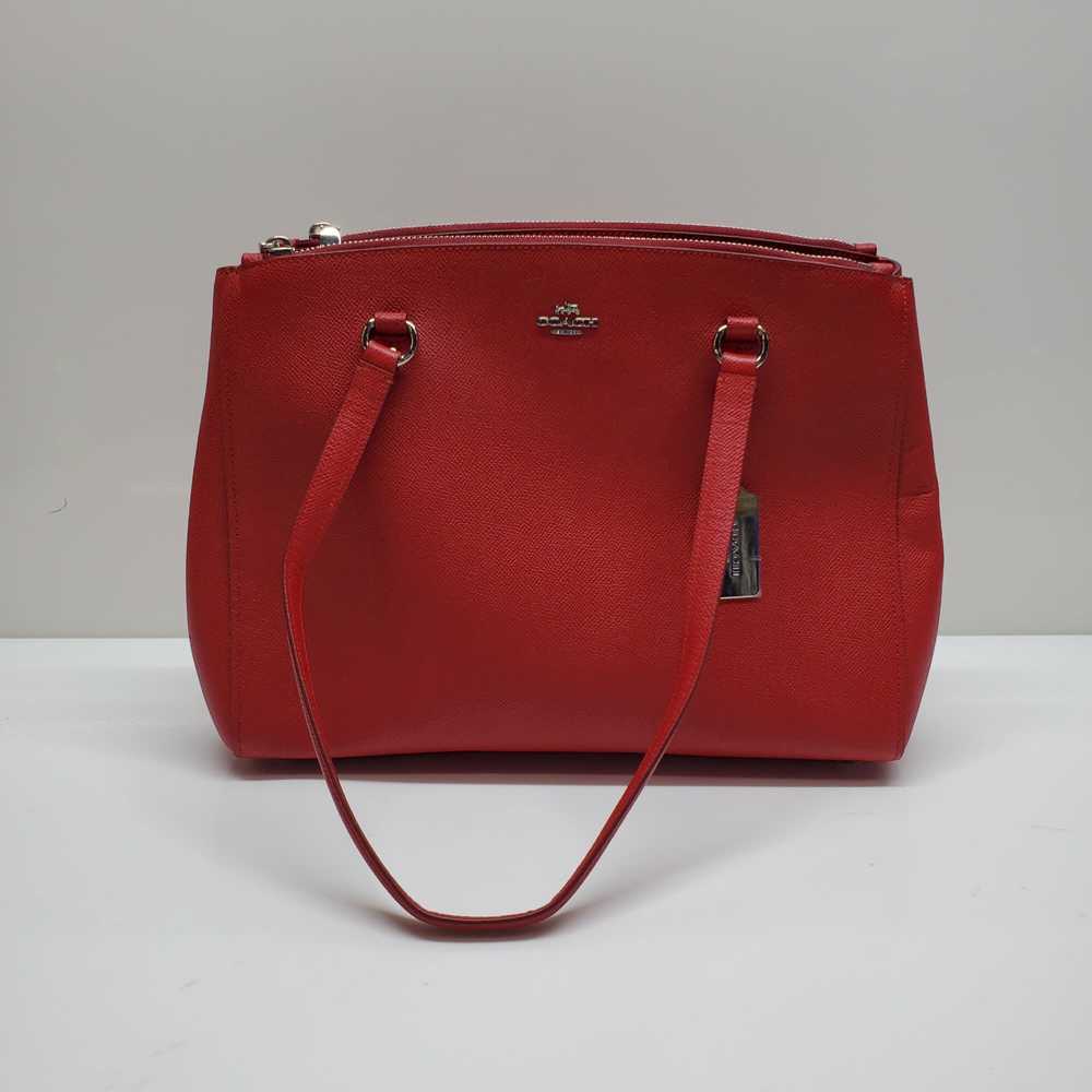 Coach Red Leather Satchel Shoulder Bag - image 1