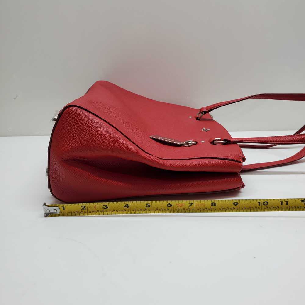 Coach Red Leather Satchel Shoulder Bag - image 4