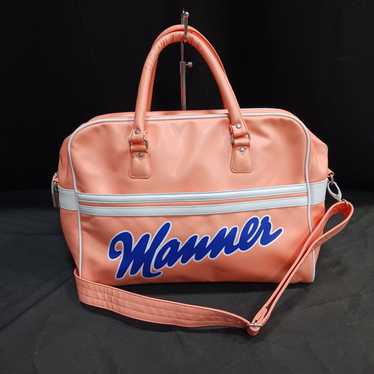 Manner Orange Faux Leather Duffle Bag - image 1