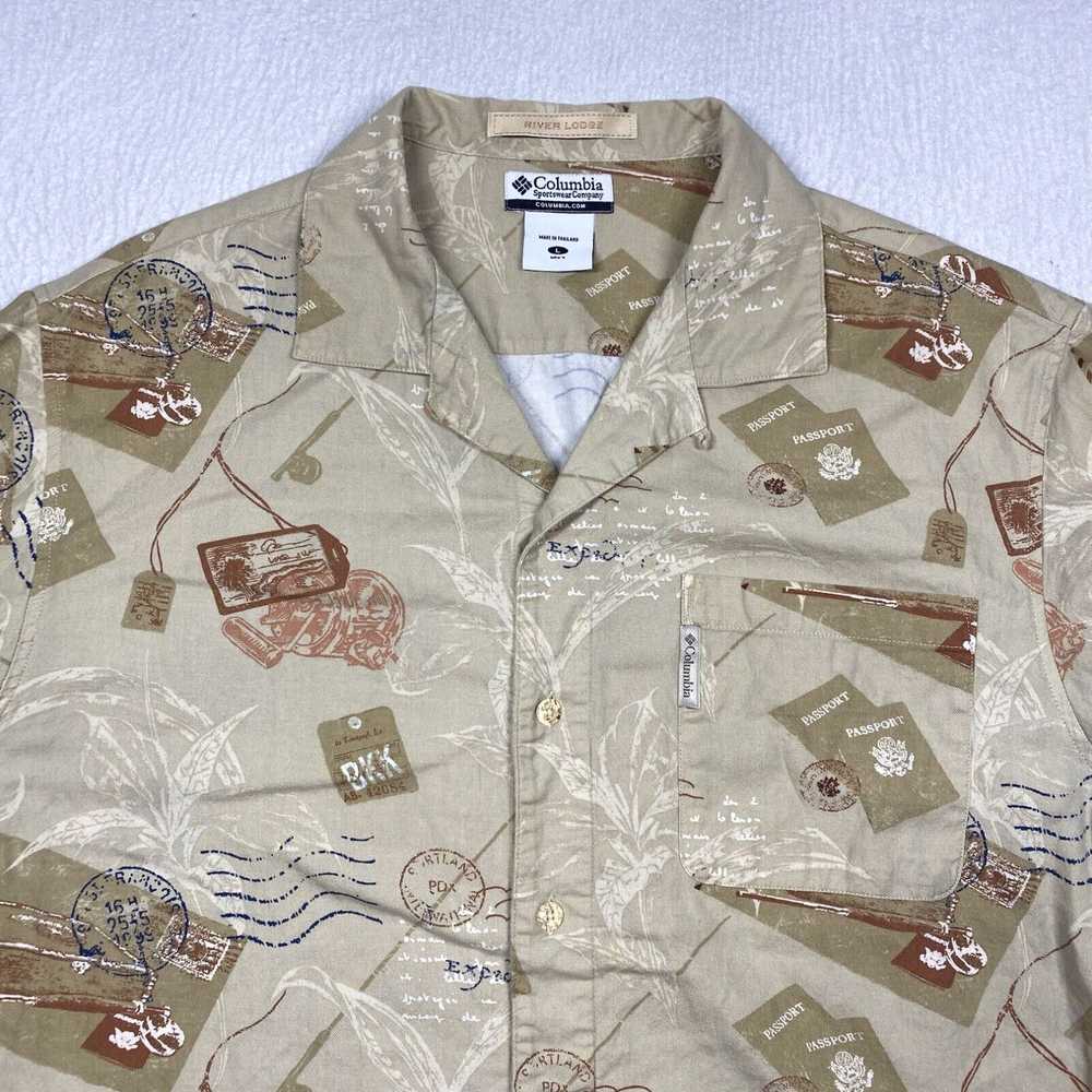 Vintage Columbia River Lodge Shirt Mens Large Bei… - image 2