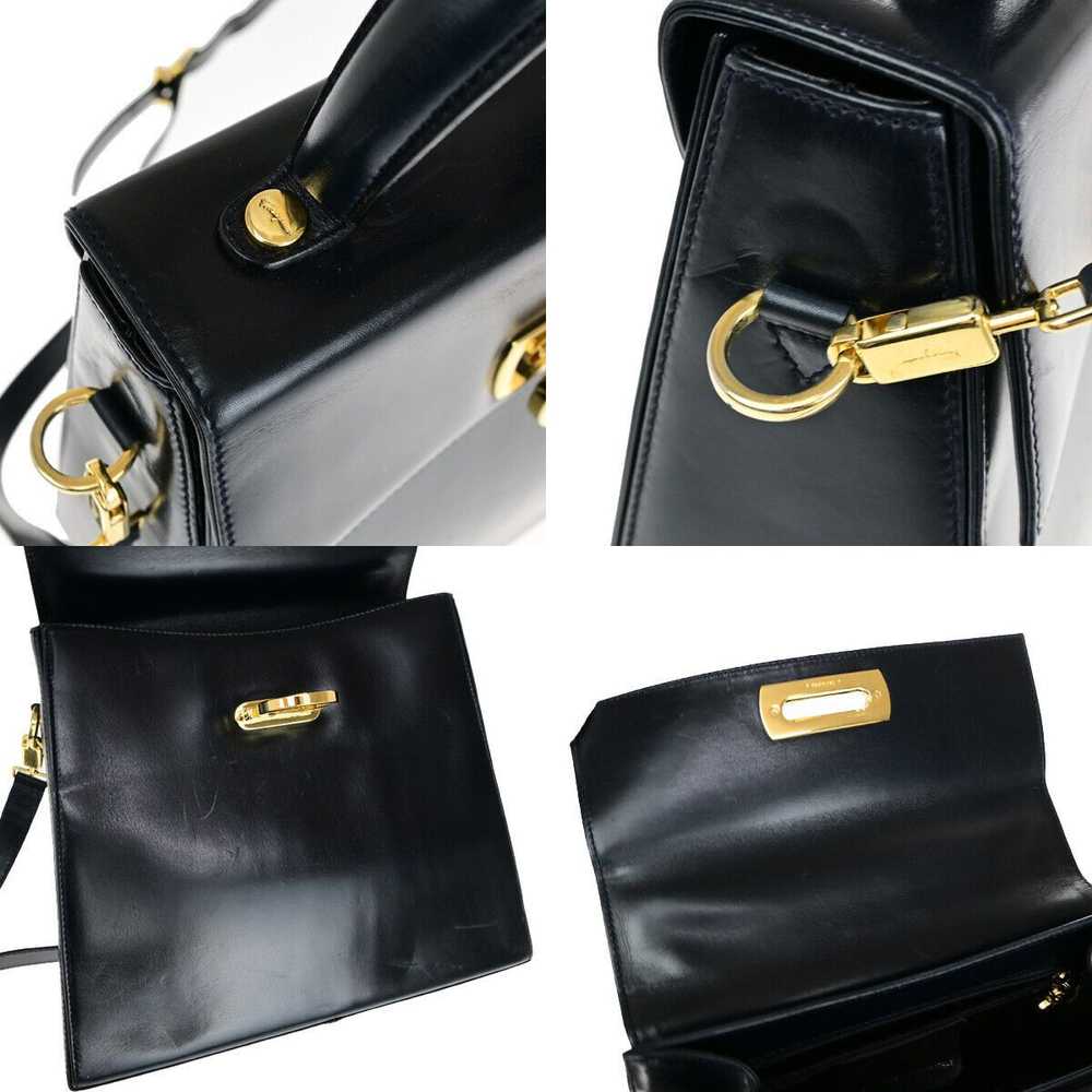 Salvatore Ferragamo Gancini Black Leather Handbag… - image 10